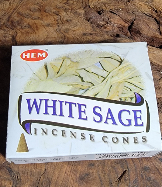 White Sage Backflow Incense Cones – Purifying & Cleansing Aroma