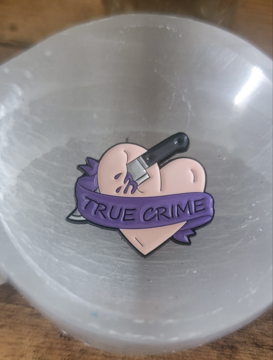 True Crime Love Enamel Pin – Murderino Gift for True Crime Fans