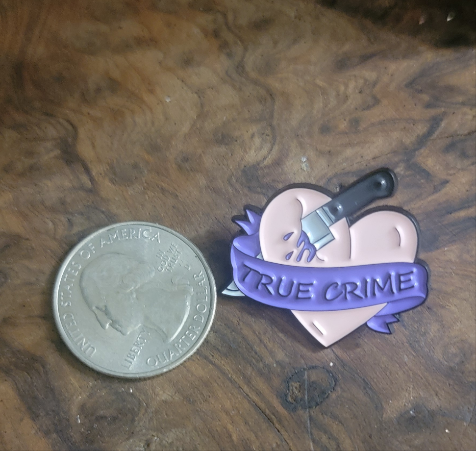 True Crime Love Enamel Pin – Murderino Gift for True Crime Fans