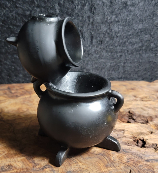 Double Cauldron Backflow Incense Burner – Witchy Smoke Waterfall for Spells, Meditation & Home Cleansing