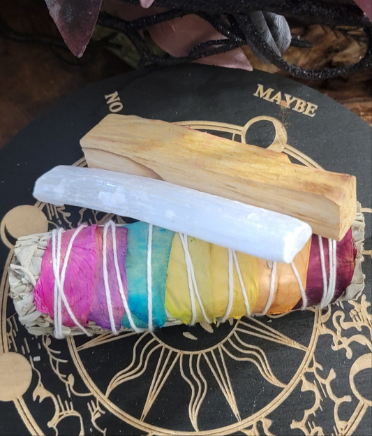 Chakra Cleansing Kit – White Sage, Palo Santo & Selenite Bundle