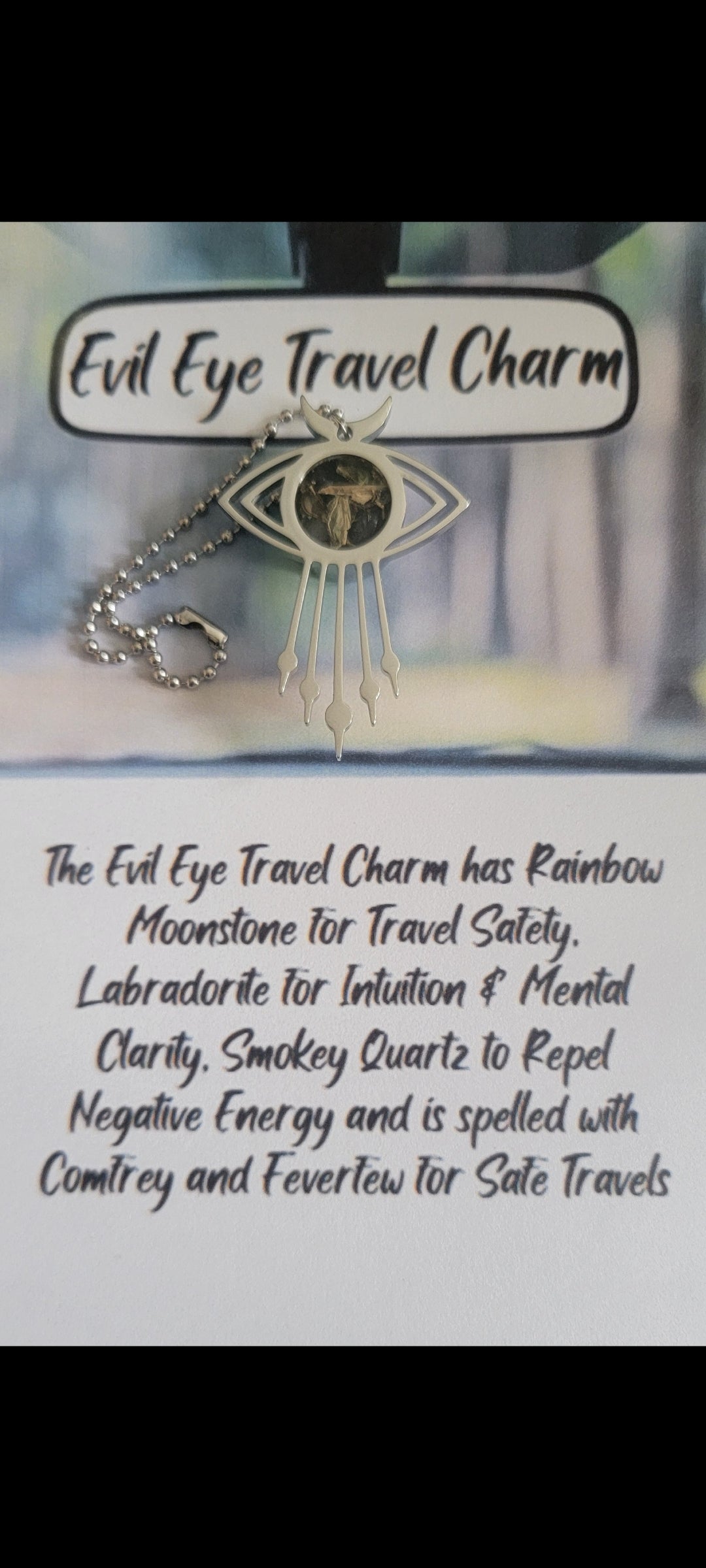 Evil Eye Travel Protection Rear View Mirror Charm, Protection Car Charm, Crystal Charm, Evil Eye Travel Protection Car Charm, Evil Eye charm