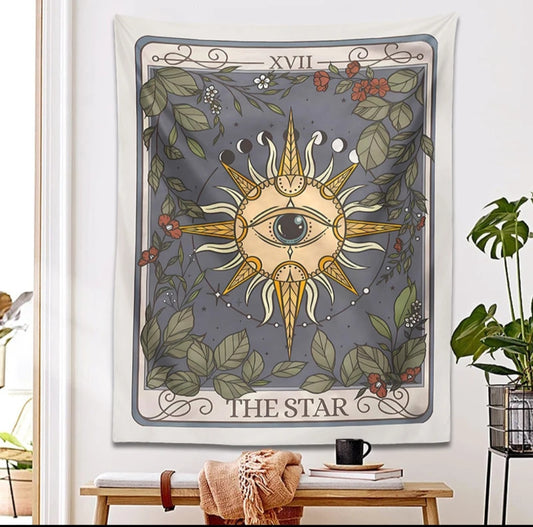 The Star Tarot Card Wall Decor – The Star Boho Witchy Tapestry