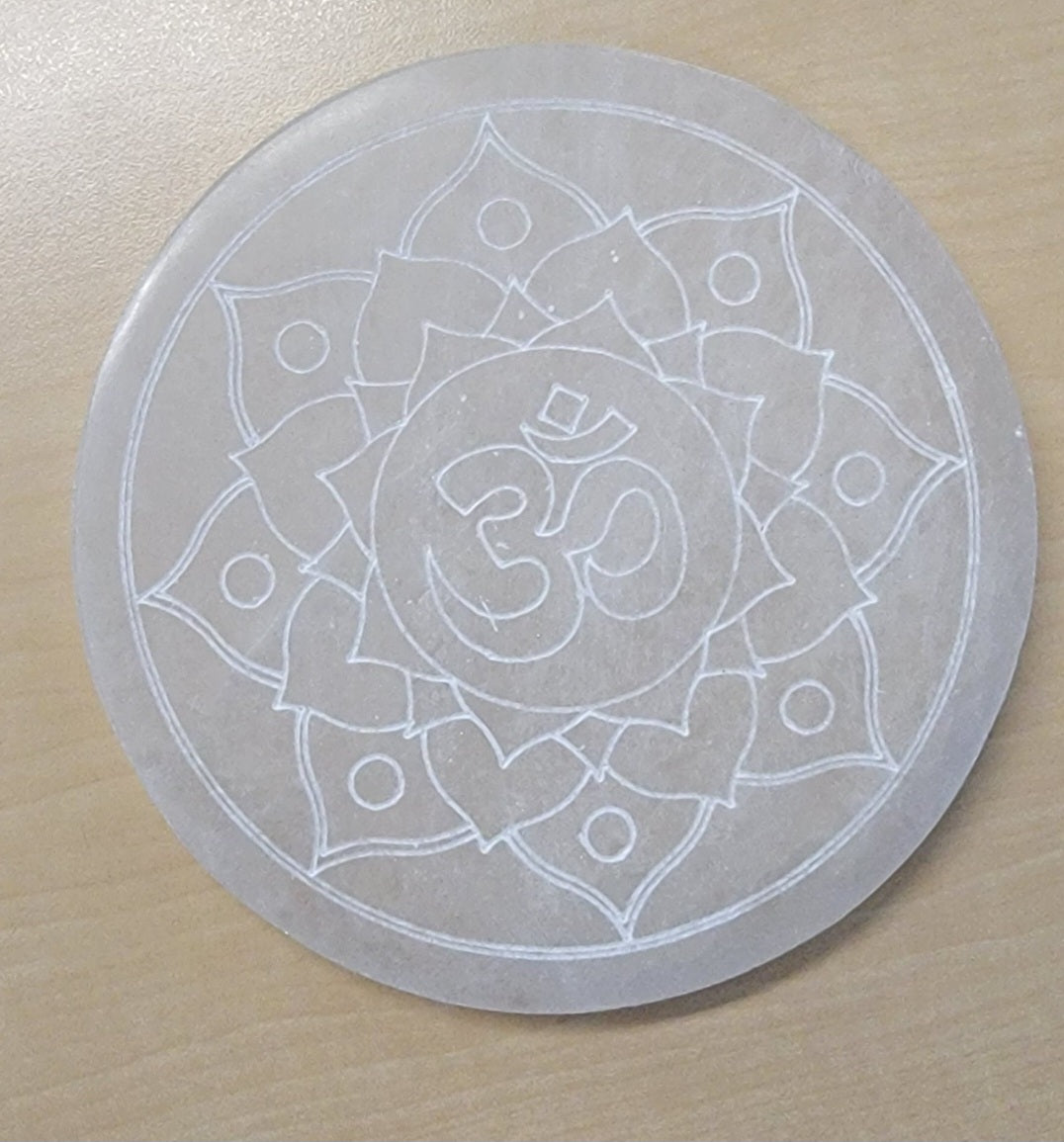 Yoga Selenite Charging Plate, Yoga Crystal Grid, Lotus Selenite Plate, Lotus Crystal Grid, Lotus Flower Selenite Plate, Selenite Lotus