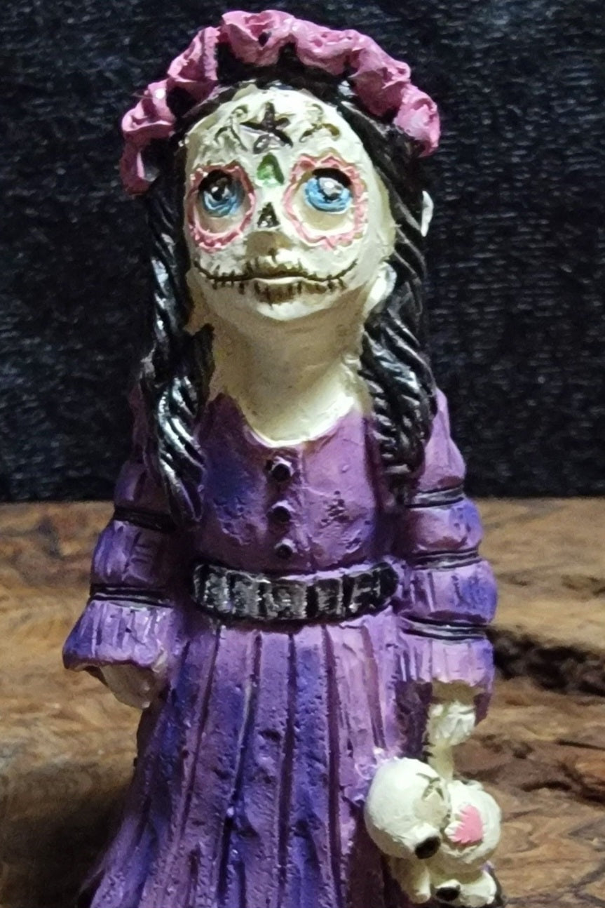 La Catrina Incense Burner, Day of the Dead Incense Burner, Sugar Skull Incense Burner, Girl Sugar Skull