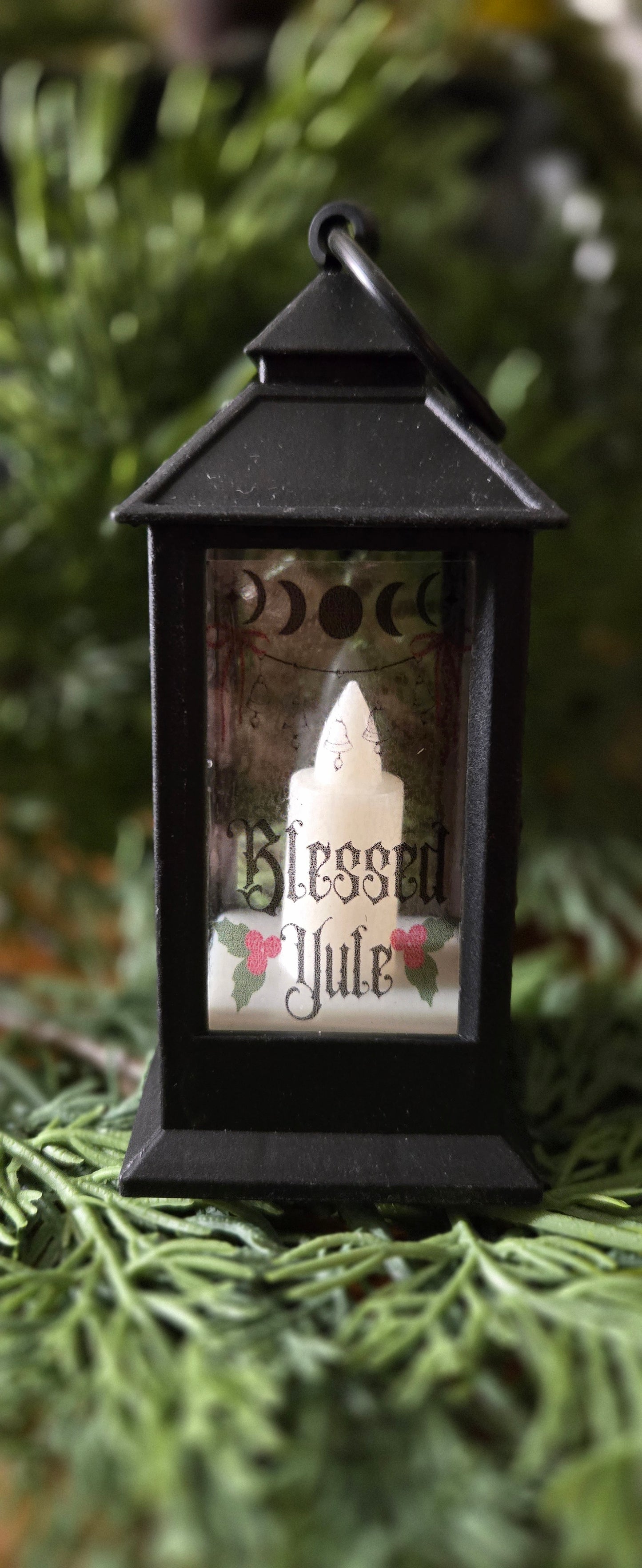 Dark Christmas Lantern Ornament set, Krampus or Witchmas Lantern Trio