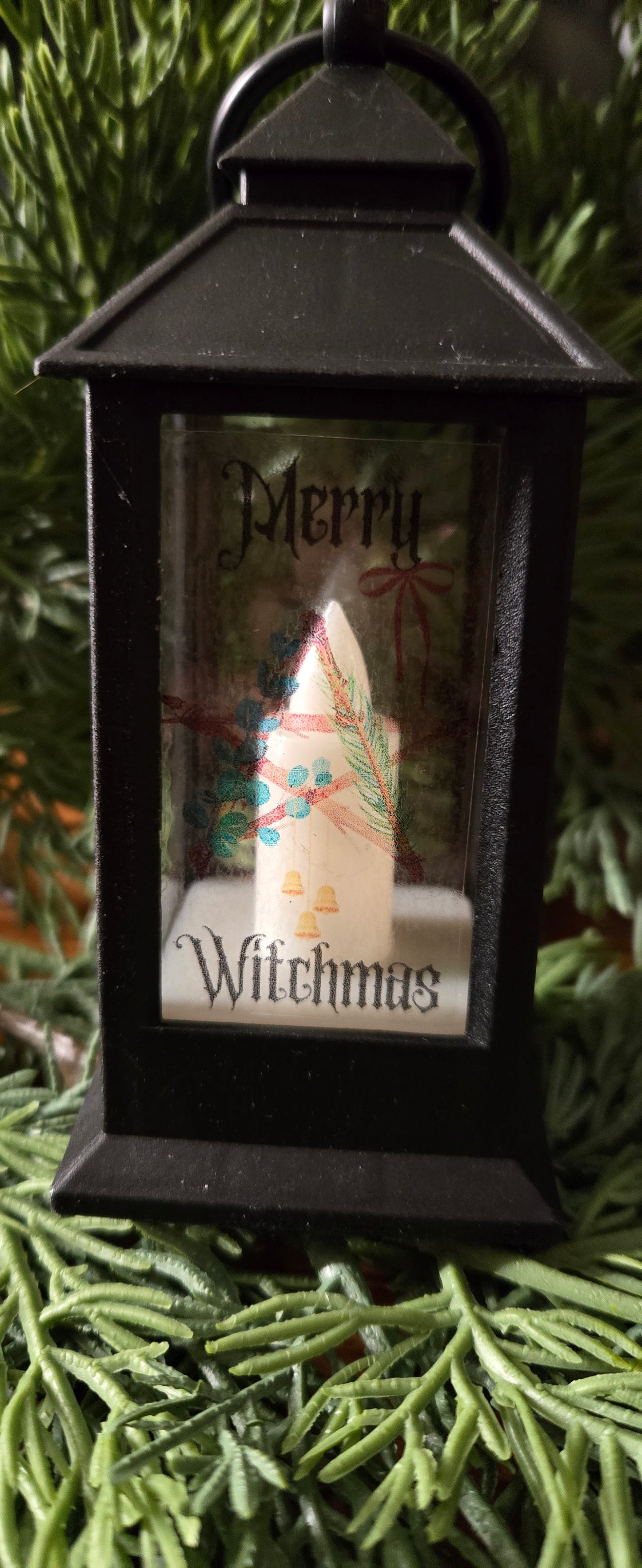 Dark Christmas Lantern Ornament set, Krampus or Witchmas Lantern Trio