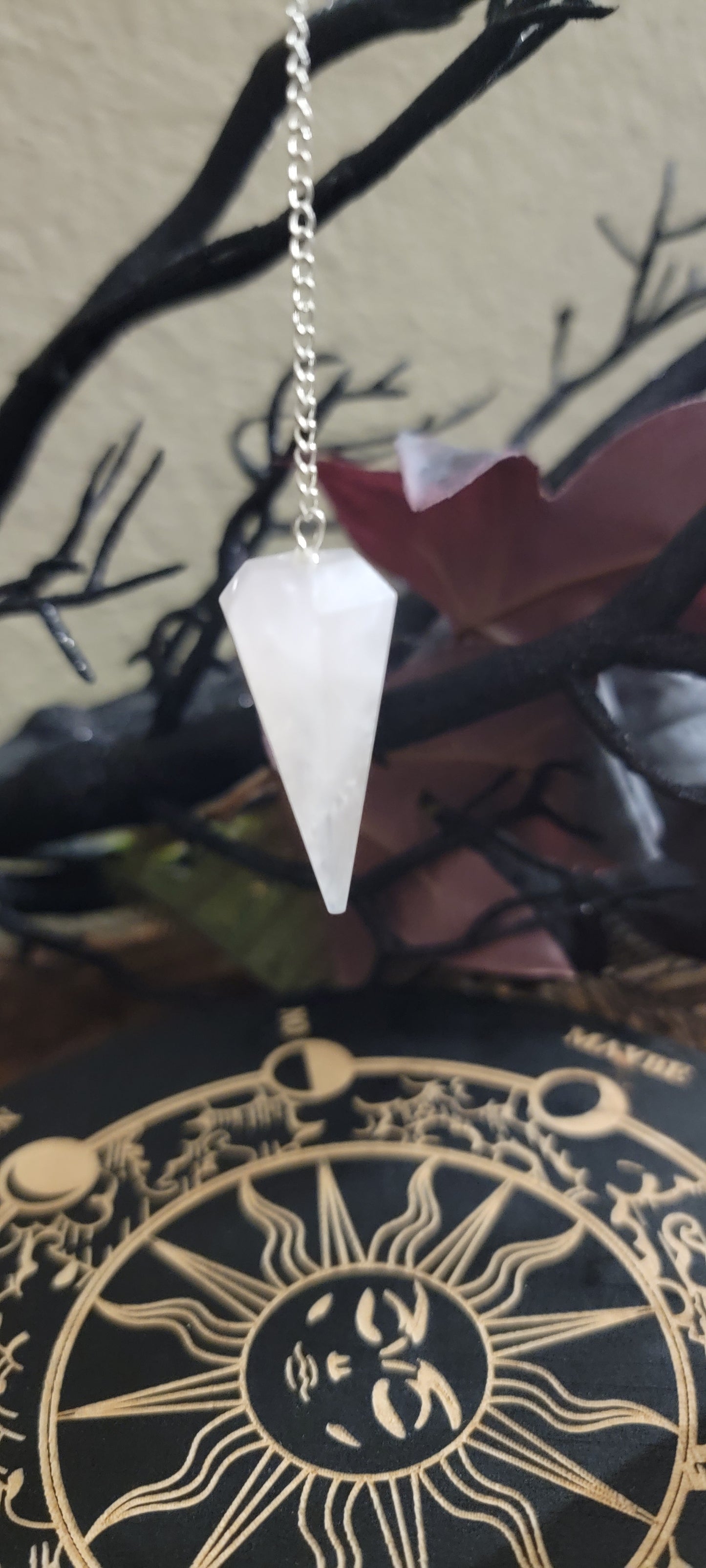 Rose Quartz Pendulum, Tumbled Rose Quartz Pendulum