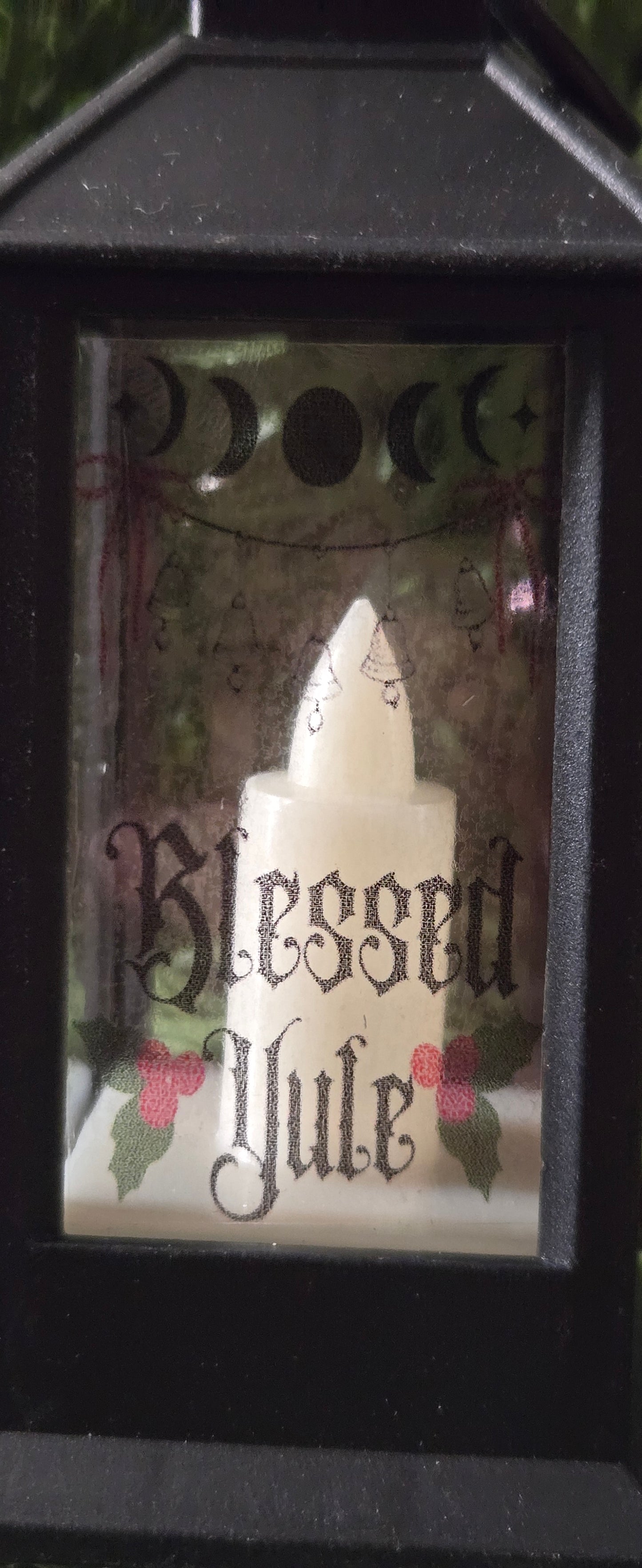 Dark Christmas Lantern Ornament set, Krampus or Witchmas Lantern Trio