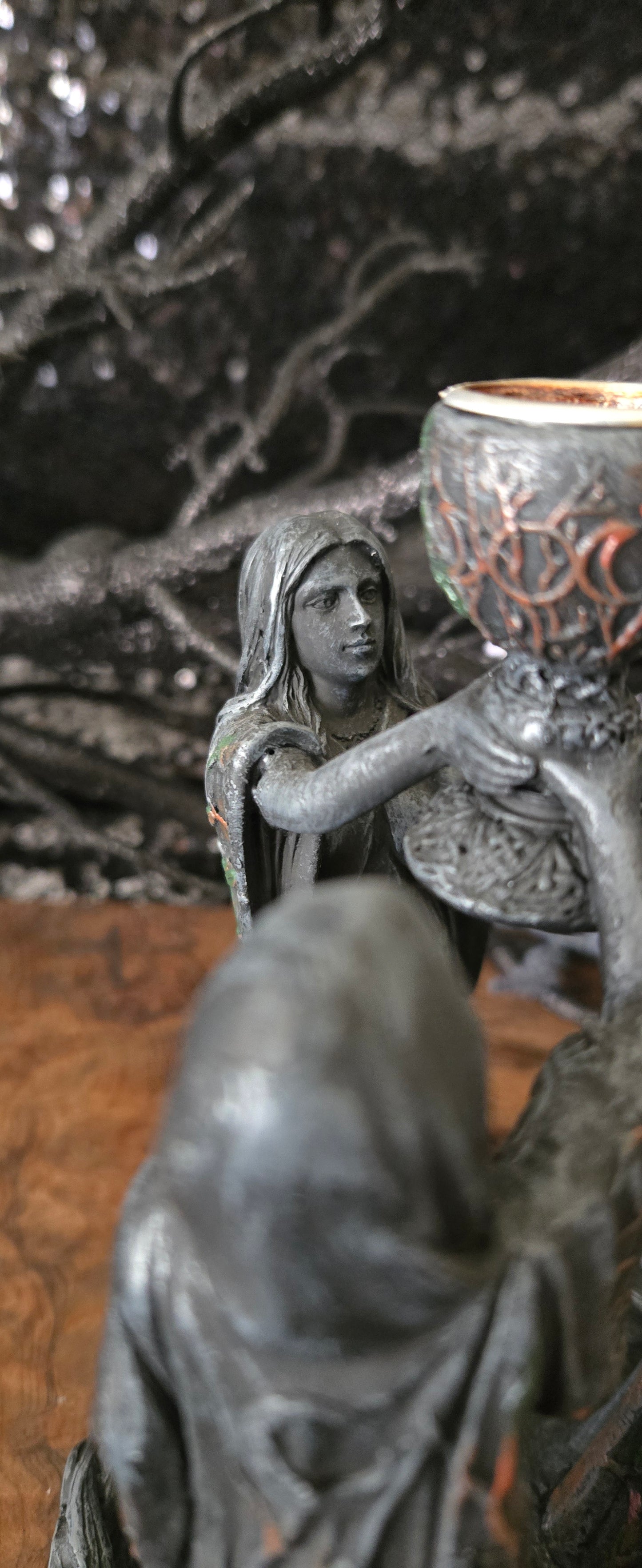 Triple Goddess Backflow Incense Burner – Mother Maiden Crone Decor