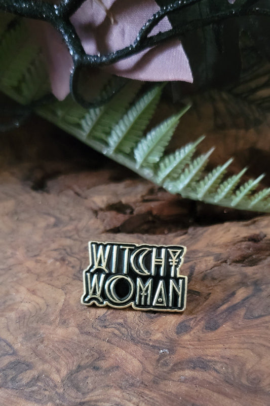 Witchy Woman Enamel Pin – Feminine Magic Lapel Pin for Witches