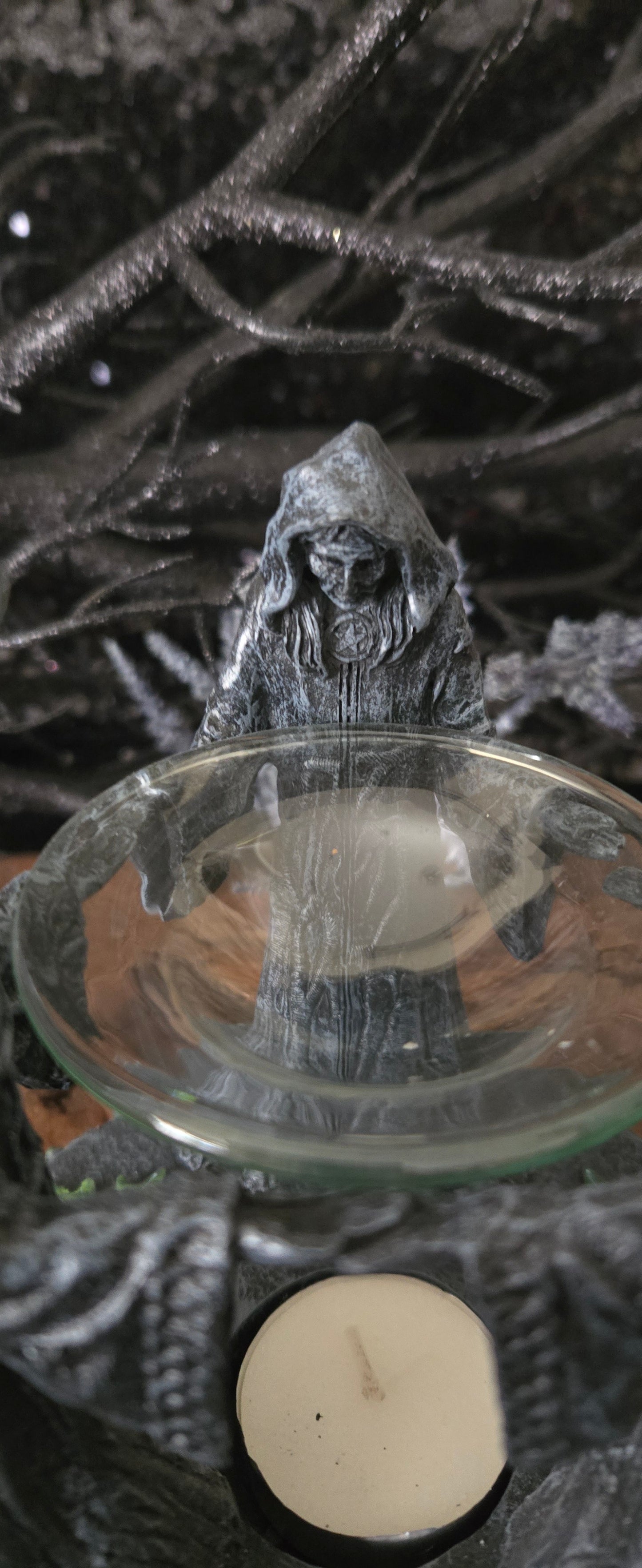 Triple Goddess Diffuser & Tealight Holder – Maiden Mother Crone Decor