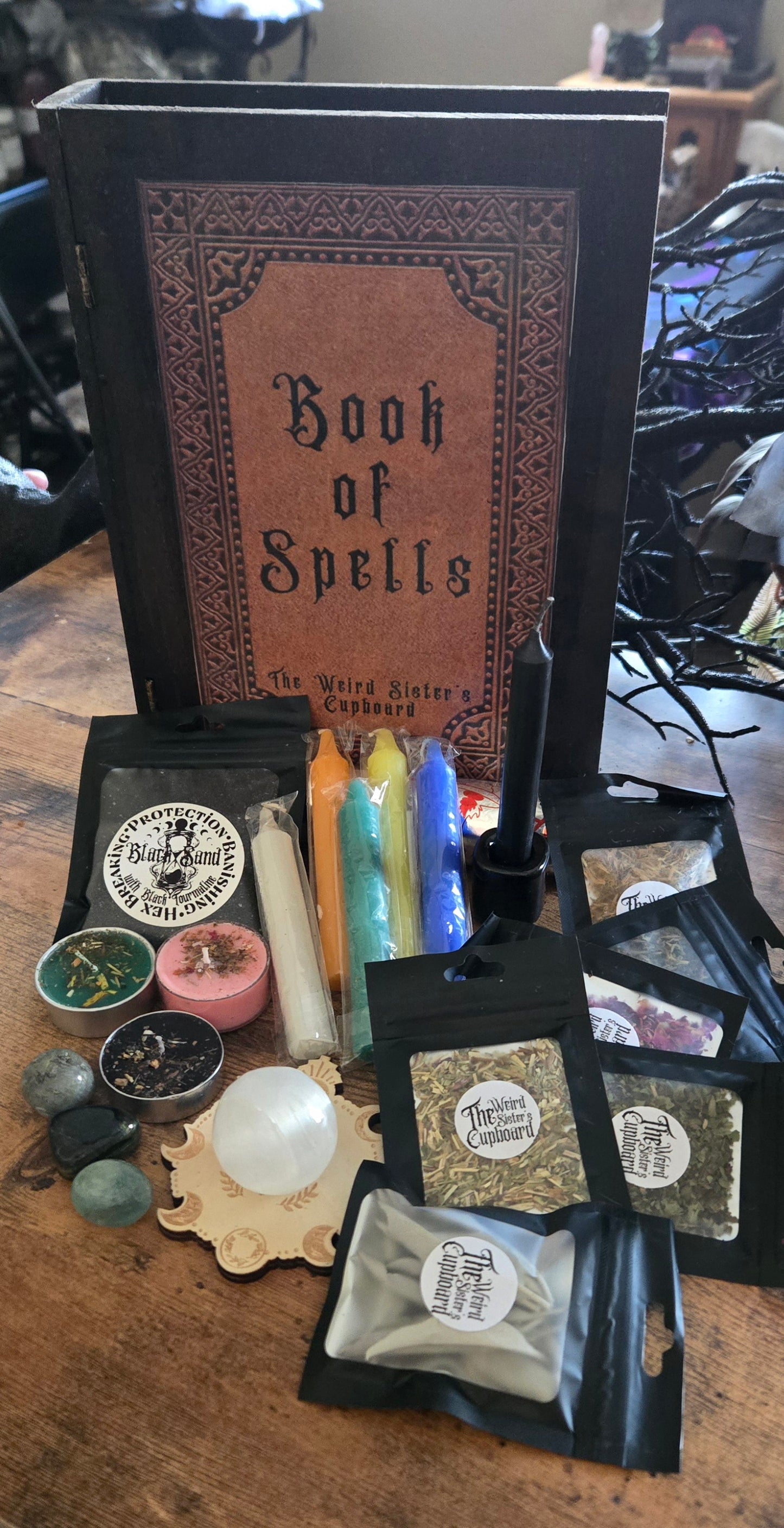 Book Of Spells Starter Witch companion kit, Book of Spells Starter Witch kit, Cast Iron Cauldron Companion Starter Witch kit