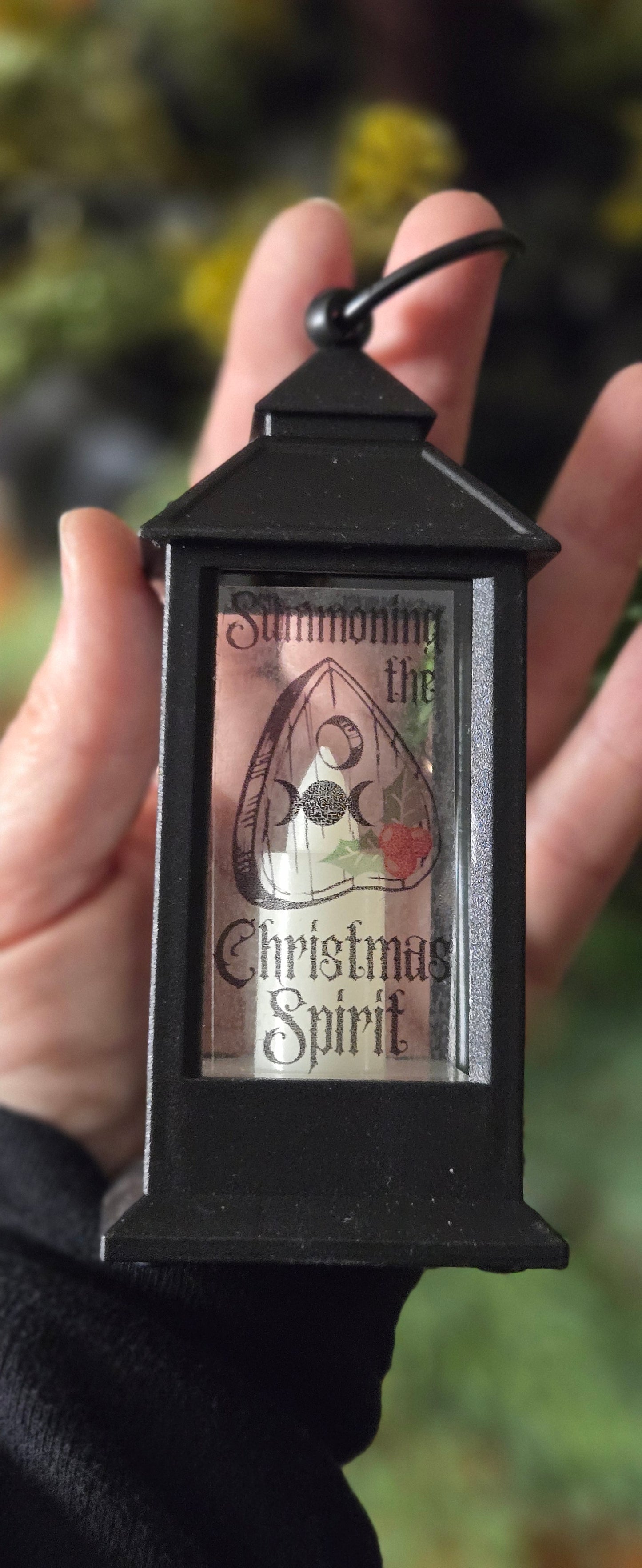 Dark Christmas Lantern Ornament set, Krampus or Witchmas Lantern Trio