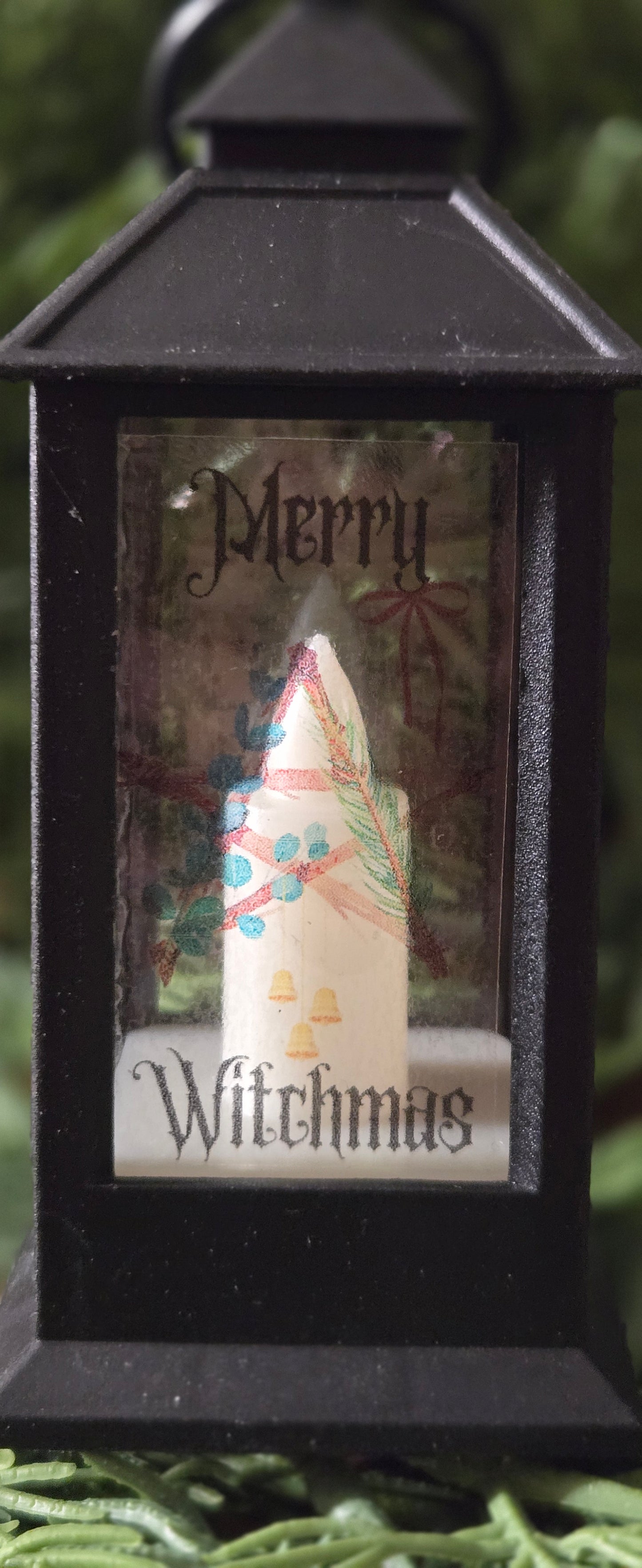 Dark Christmas Lantern Ornament set, Krampus or Witchmas Lantern Trio