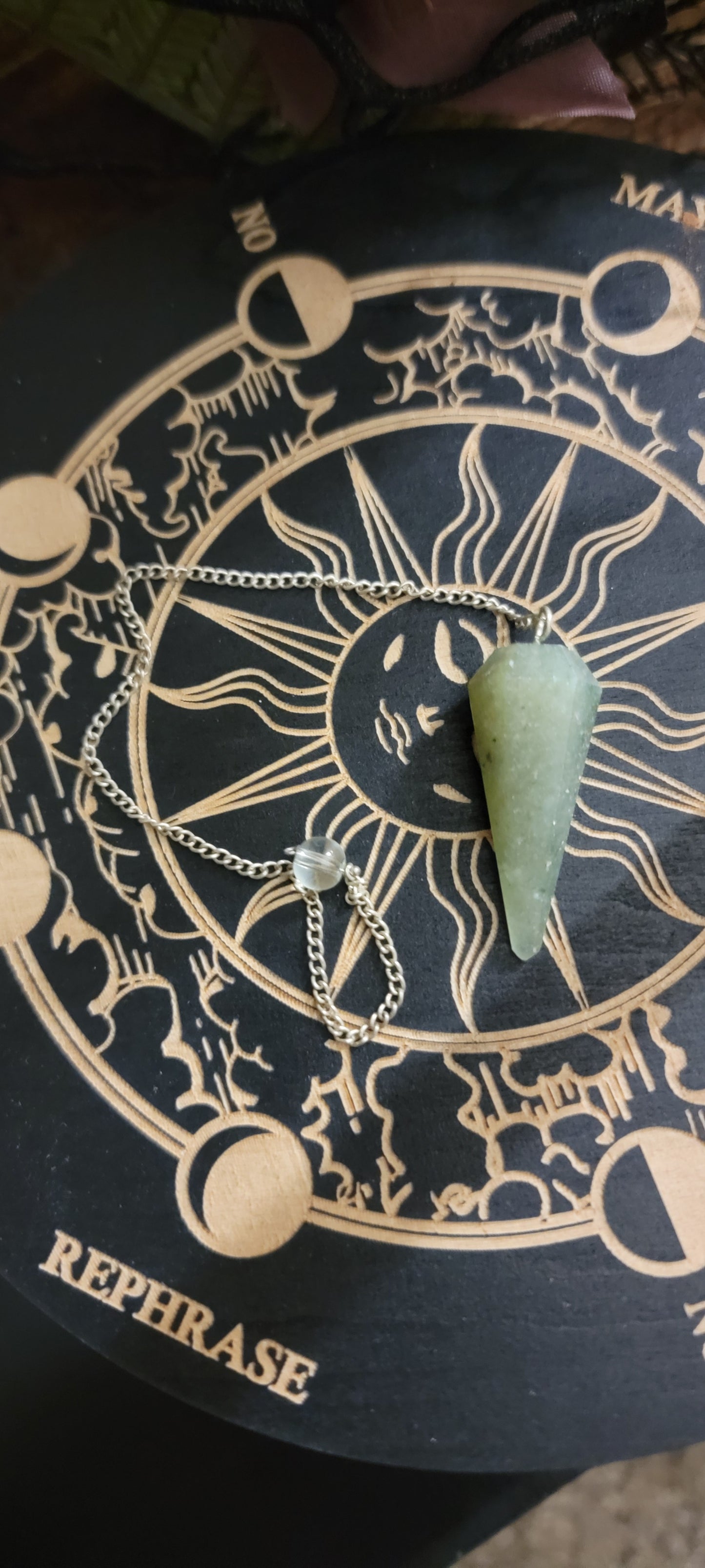 Green Aventurine tumbled Pendulum,  Green Aventurine Rough Pendulum