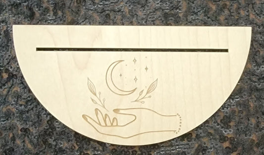 Night Gardner Single Card Tarot Holder – Wooden Stand for Daily Draws, Altar Decor & Intentions