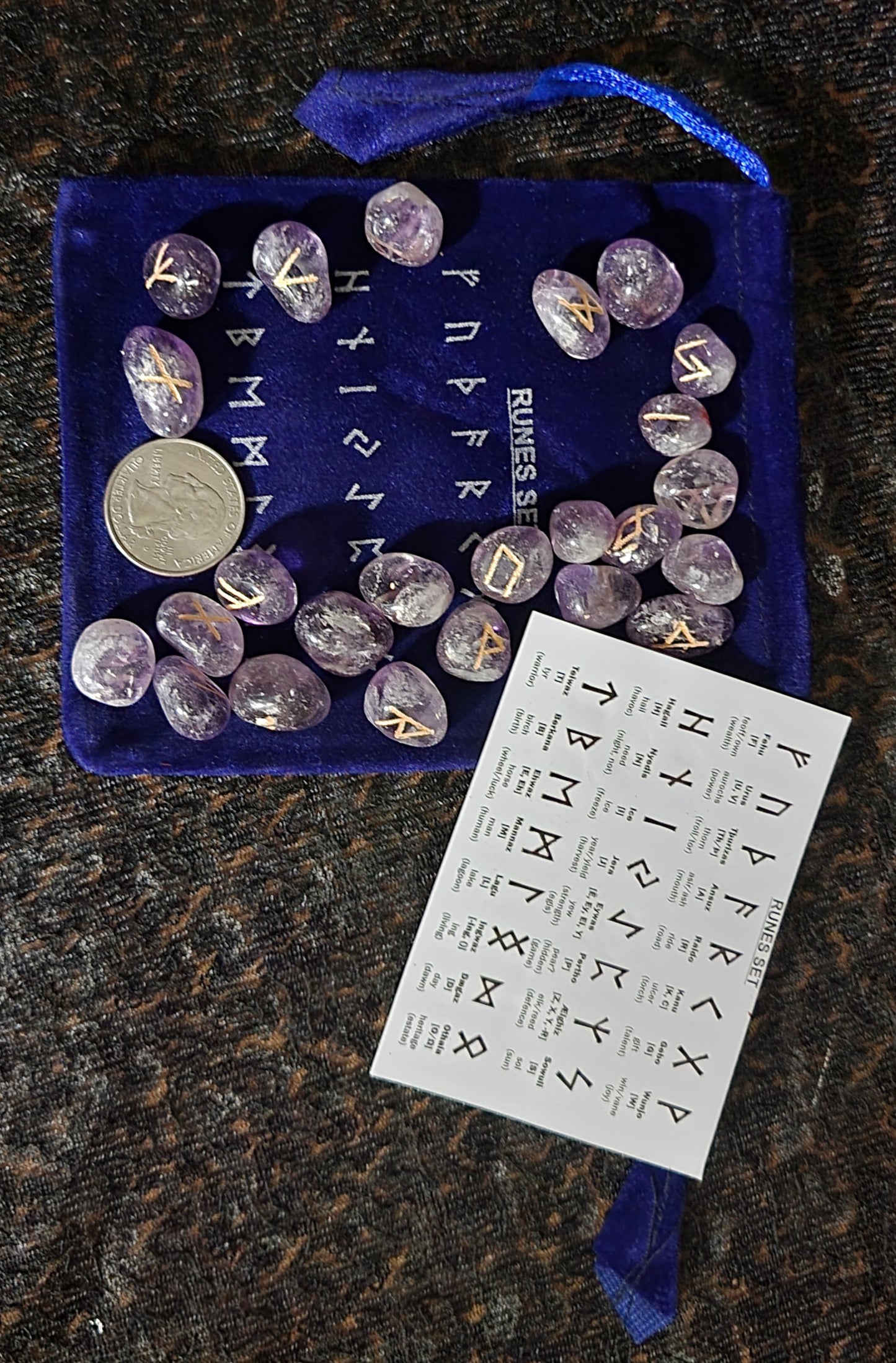 Amethyst Travel Rune Set