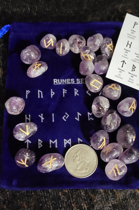 Amethyst Travel Rune Set