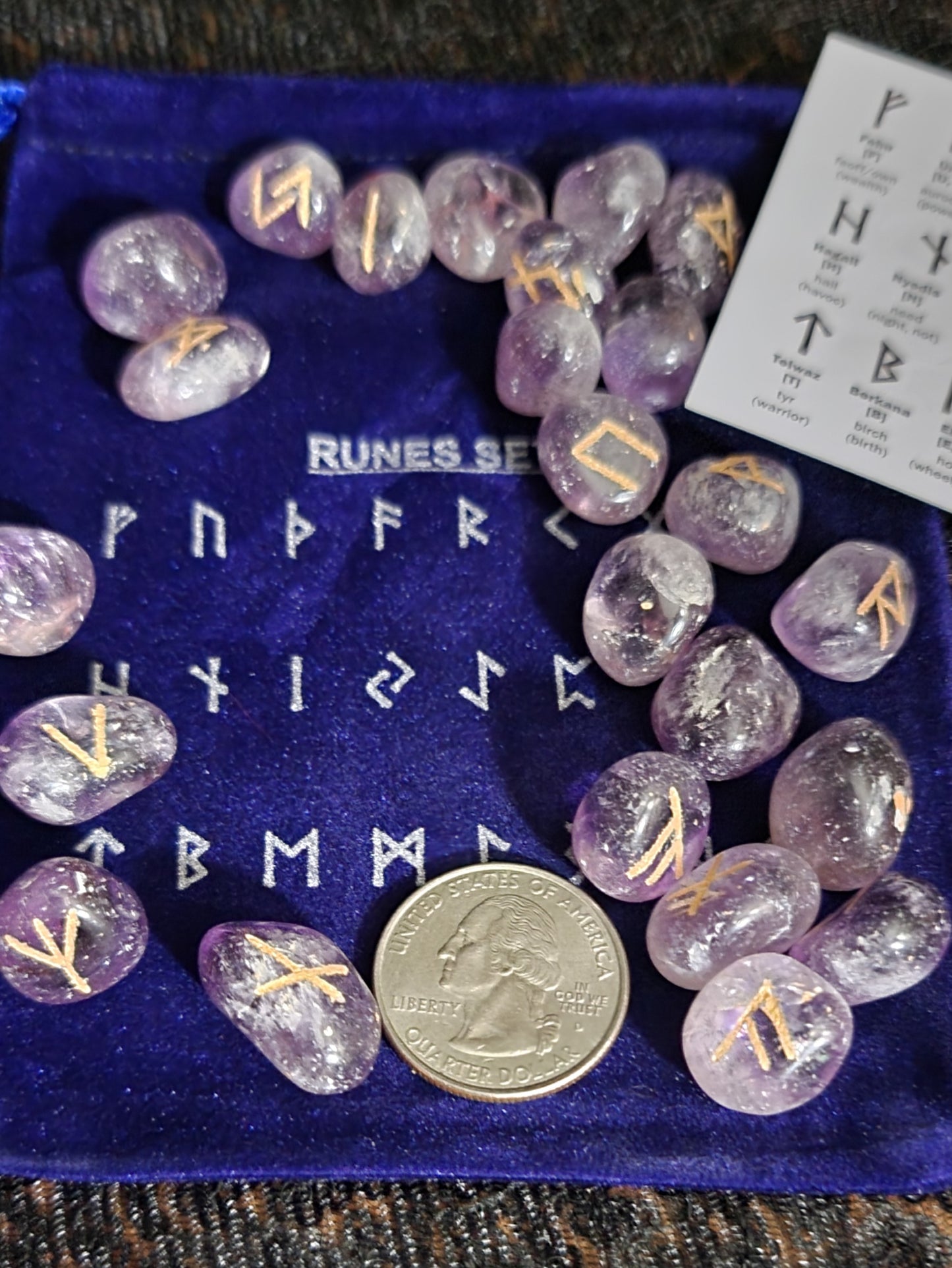 Amethyst Travel Rune Set