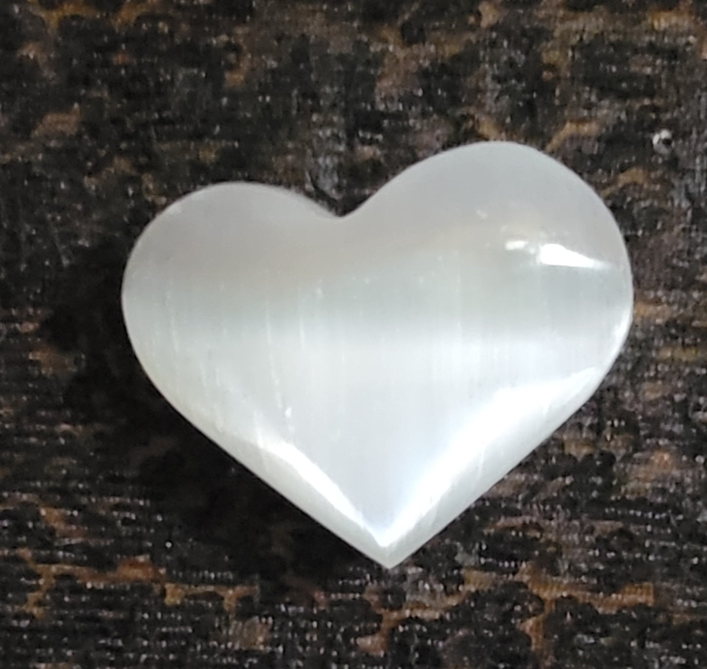 Selenite Heart shaped 1" Palm stone