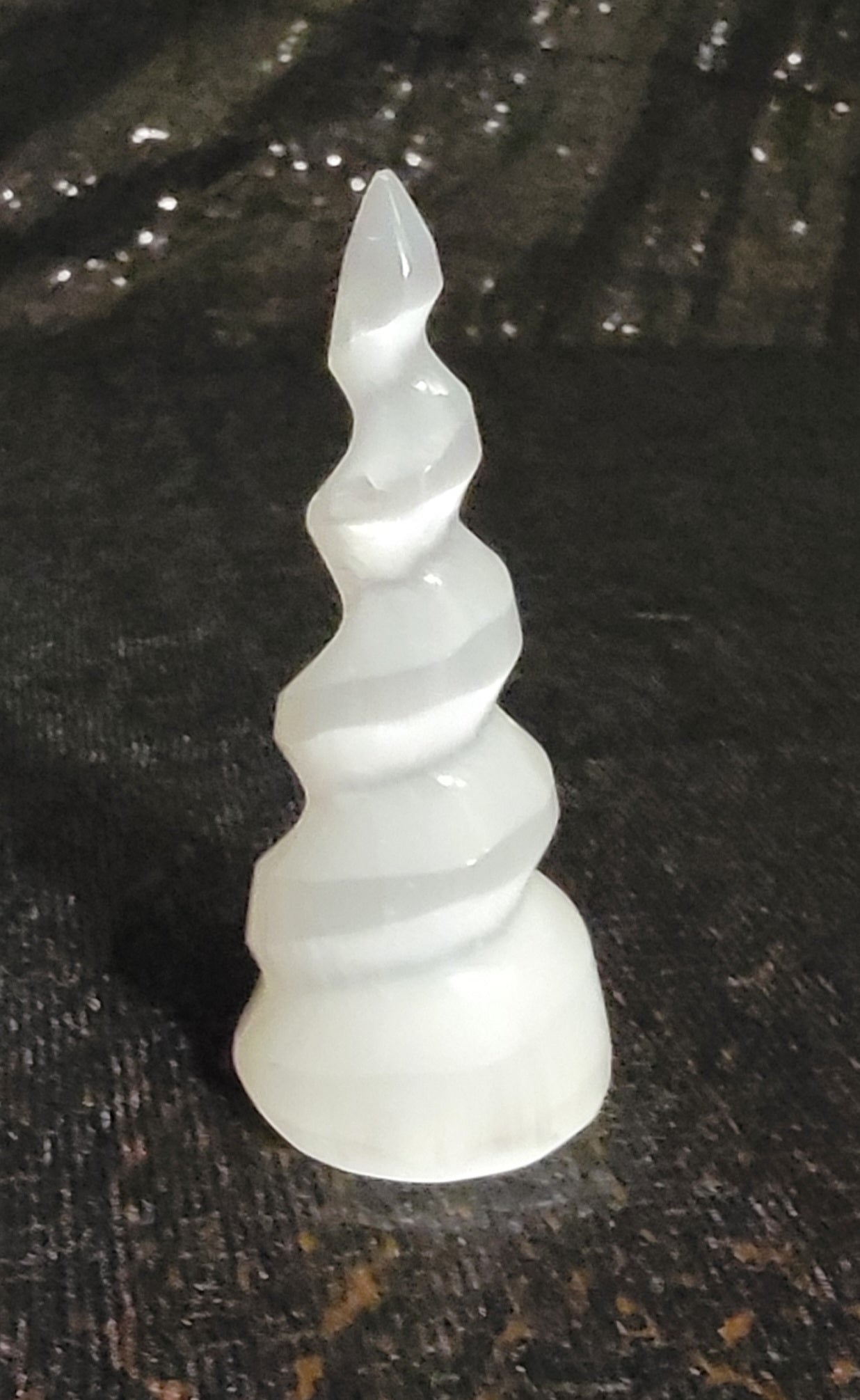 Selenite Spiral Flame