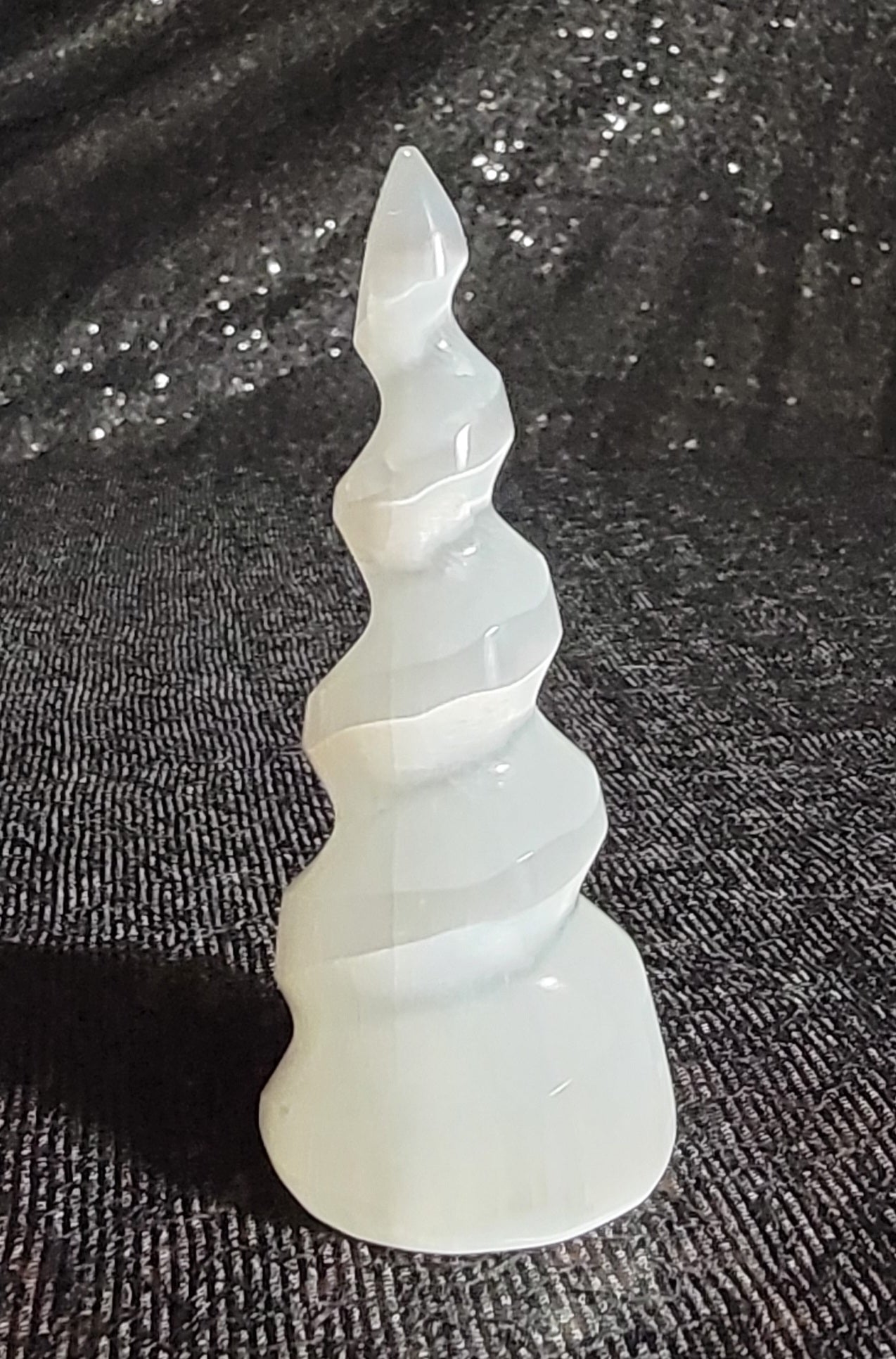 Selenite Spiral Flame