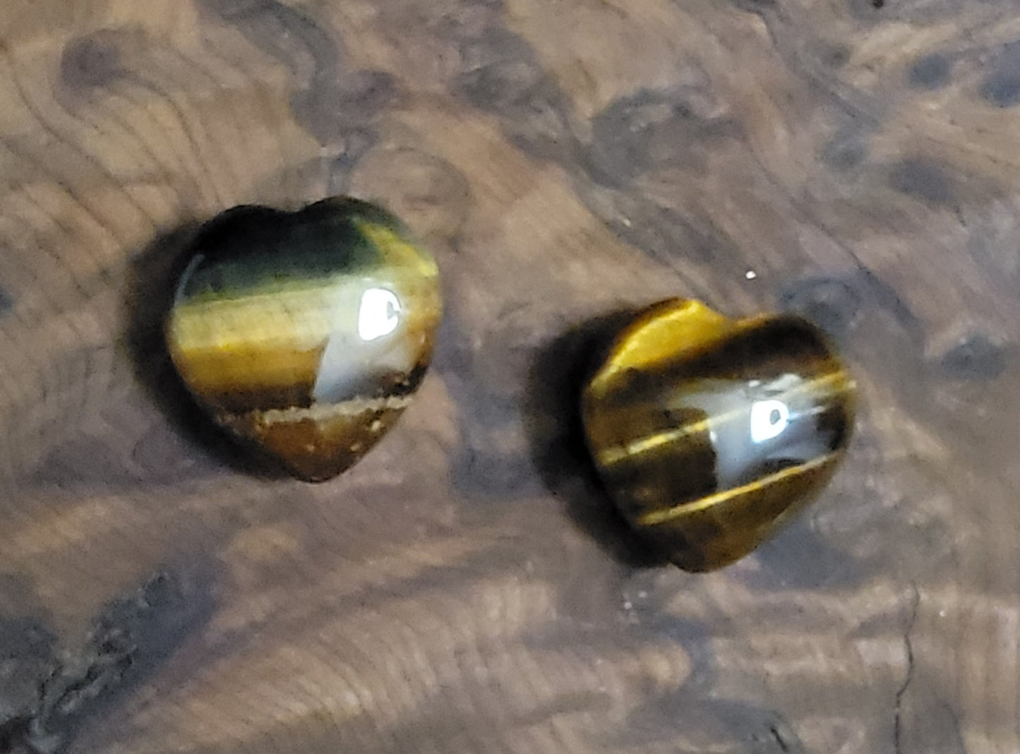 Tiger Eye Heart 1"