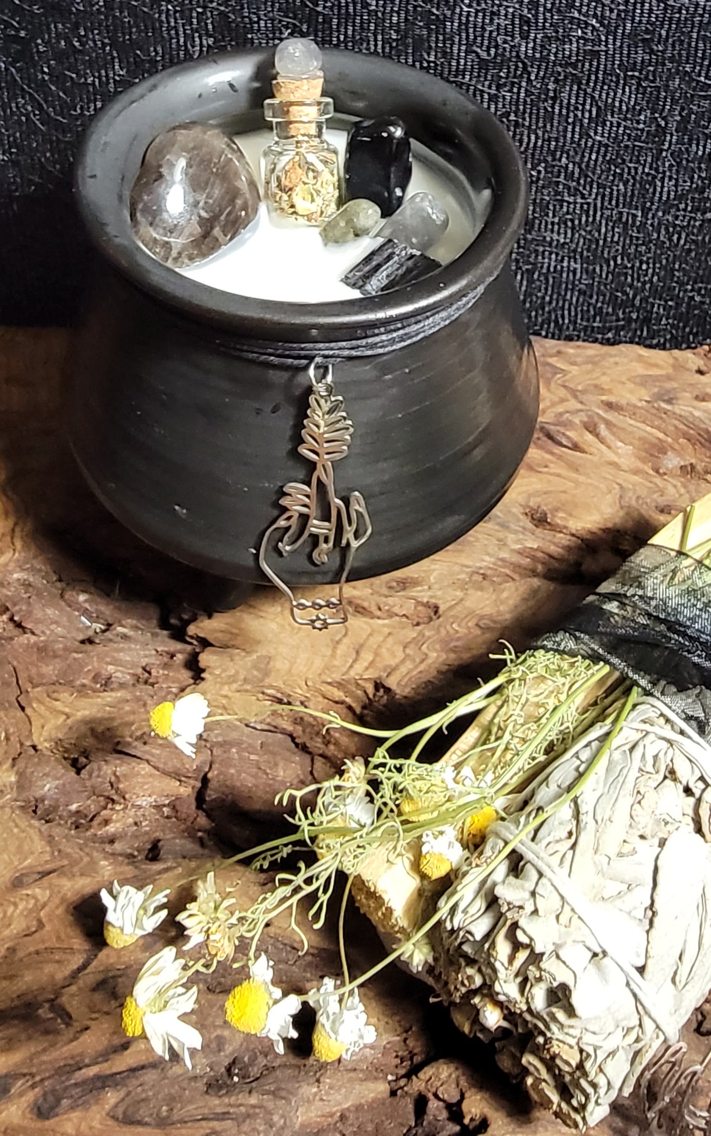 Intention Spelled Cauldron Candle 3"H Protection