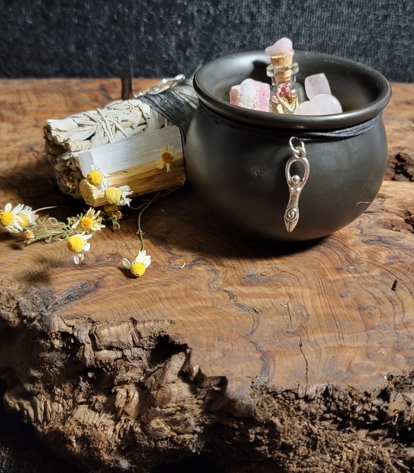 Intention Spelled Cauldron Candle 2.5"H Self Love