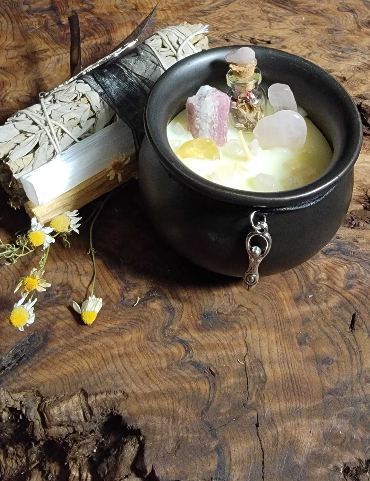 Intention Spelled Cauldron Candle 2.5"H Self Love