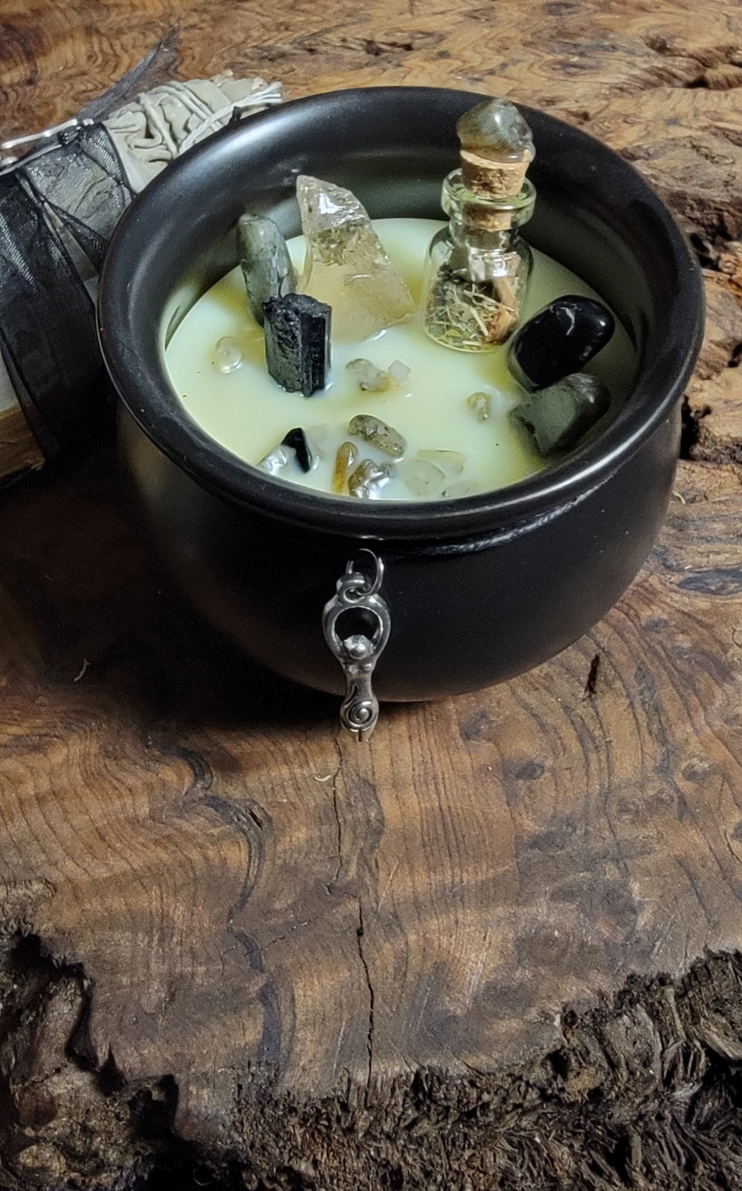 Intention Spelled Cauldron Candle 2.5"H Protection