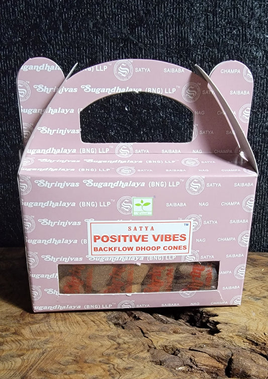 Backflow Incense Cones – White Sage, Palo Santo, Sandalwood, Positive Vibes