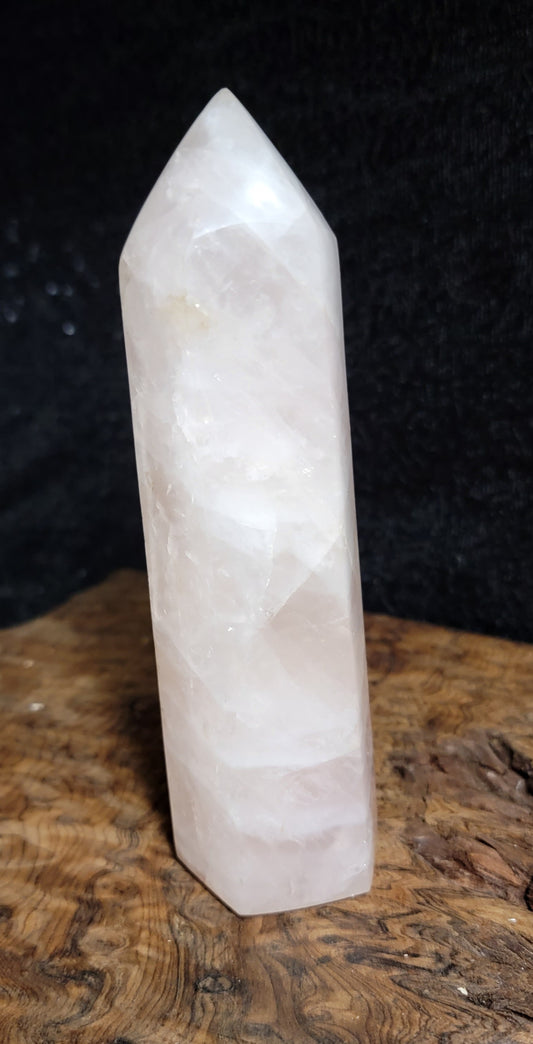 Seven inch rose quartz tower