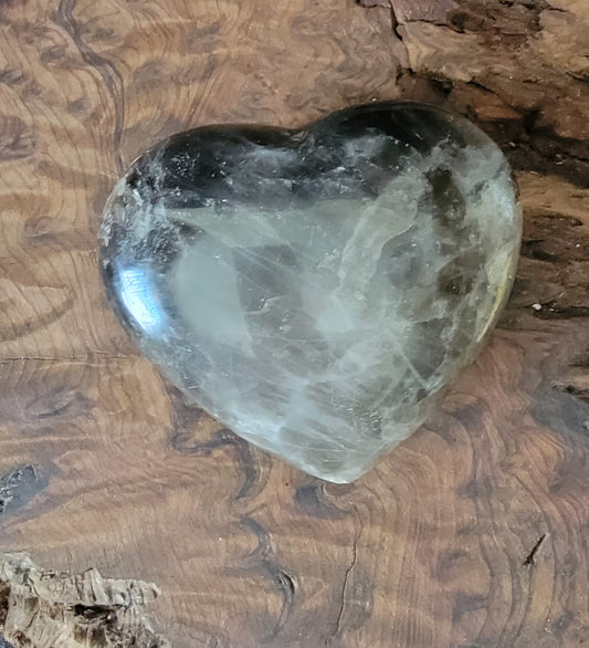 Smoky Quartz Heart Crystal – 3" Grounding & Protection Stone