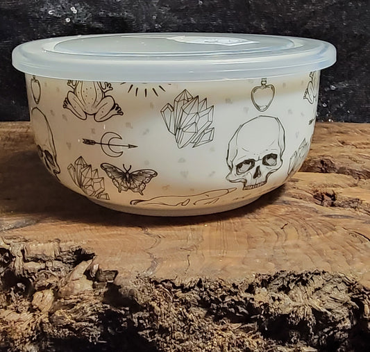 Witch Bowl, Witchy Bowl, Witch Soup Bowl, White Magic Bowl with Lid