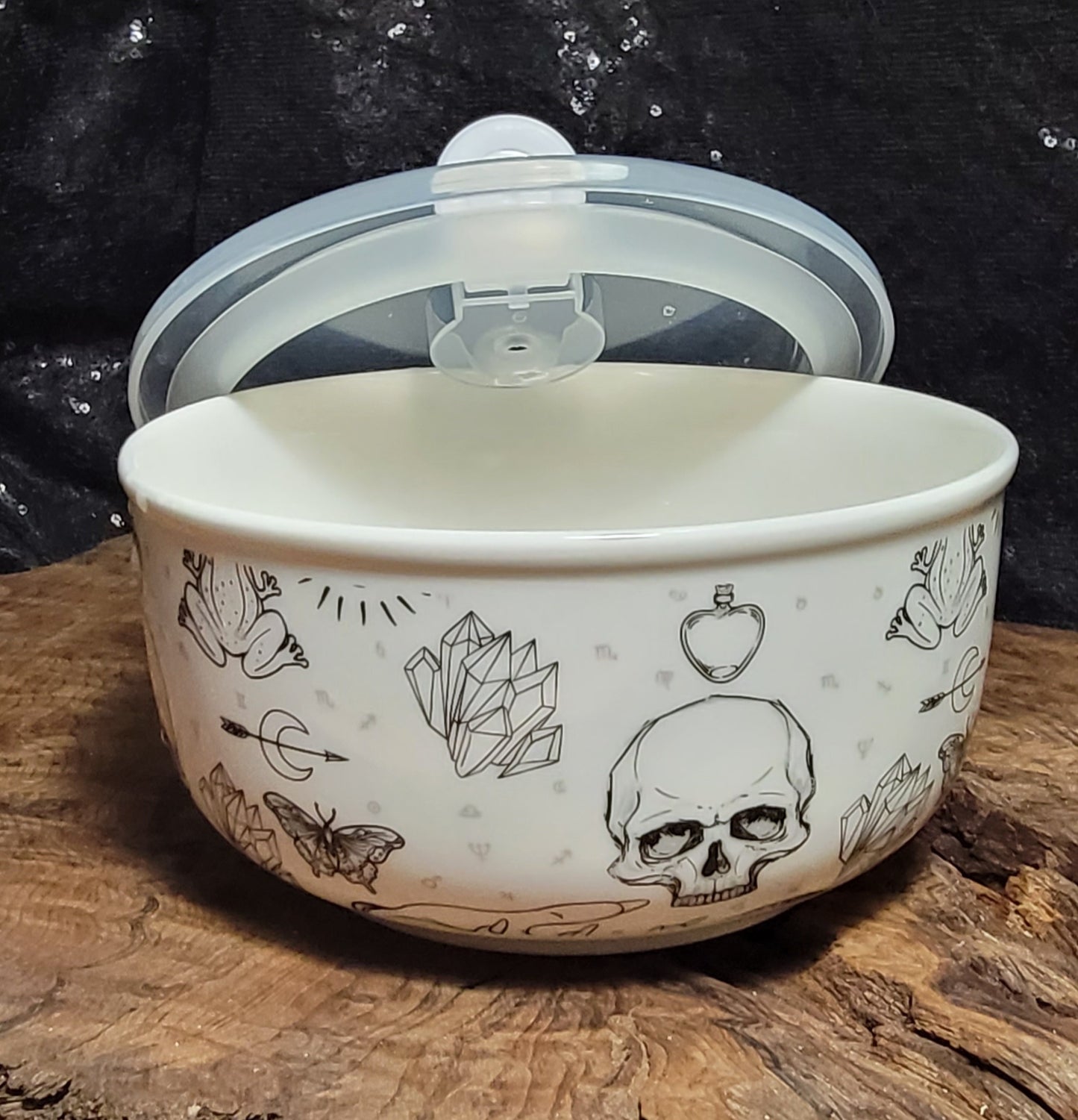 Witch Bowl, Witchy Bowl, Witch Soup Bowl, White Magic Bowl with Lid