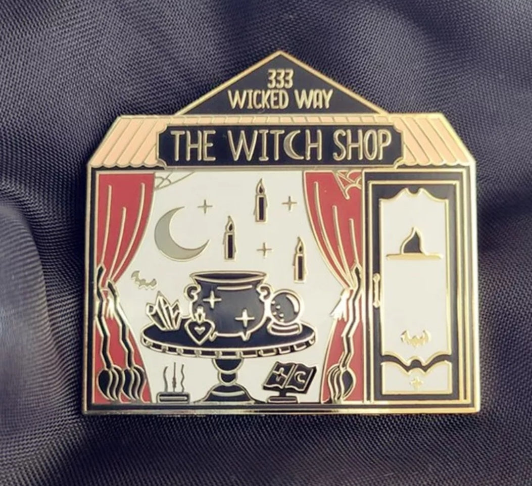 The Witch Shop Enamel Pin, 333 Wicked Way Witch Shop Enamel Pin