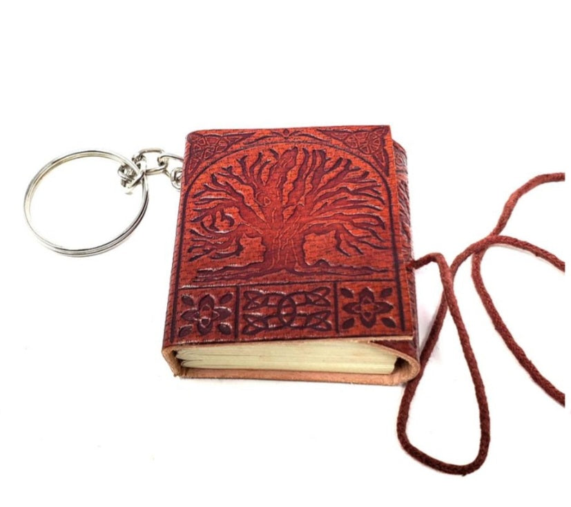 TREE OF LIFE LEATHER JOURANL KEYCHAIN