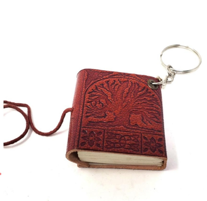 TREE OF LIFE LEATHER JOURANL KEYCHAIN