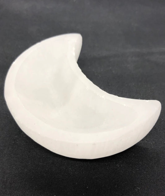 Selenite crystal crescent moon Bowl 