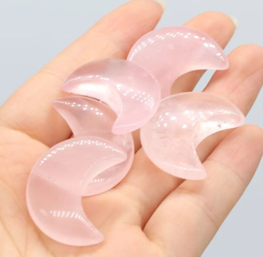 Rose Quartz Crystal 1" Moon shape