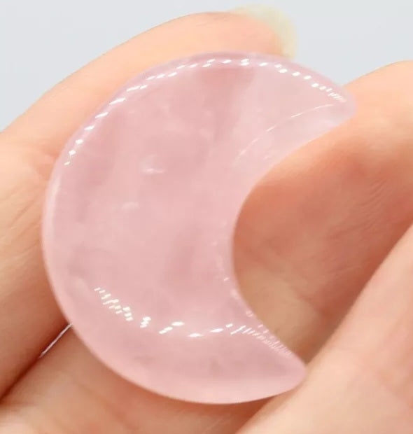 Rose Quartz Crystal 1" Moon shape