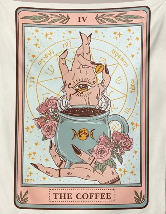 The Coffee Tarot Card Tapestry – Witchy Coffee Wall Hanging